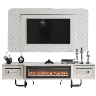 Xlmoebel TV-Schrank Wohnzimmermöbel Set mit Kamin, Sideboard, TV-Ständer und Kommode - (TV-Ständer+TV-Rahmen) Hergestellt in Europa weiß