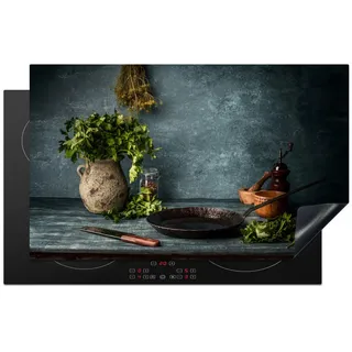onlywow Herdabdeckplatte 85x52 cm Grau/Petrol
