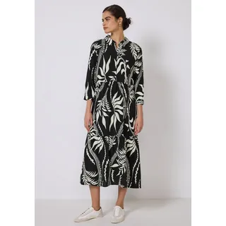 street one studio Blusenkleid mit Volants - Schwarz
