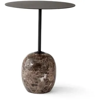 &Tradition - Lato Beistelltisch rund Ø 40 cm, H 50 cm, warm black / emparador Marmor