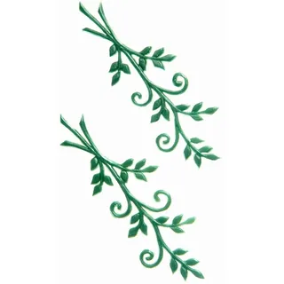 INNA-Glas Wachsverzierung Zweige WITALINA, 2 Stück, dunkelgrün, 8x3cm - Wachsornament