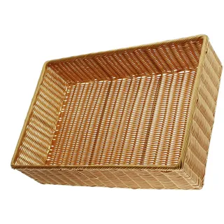Dekoleidenschaft Regalkorb Auslagekorb aus Polyrattan 40 x 60 x 15 cm beige