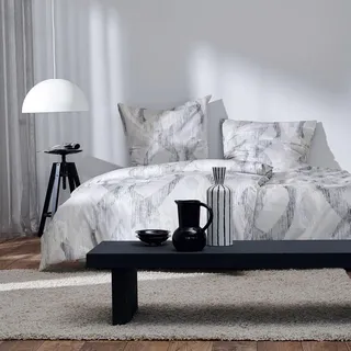Apelt Mako-Satin Bettwäsche Tim grau 155x220 cm + 80x80 cm - grau