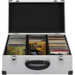 vidaXL CD-Koffer für 60 CDs Aluminium ABS Silbern