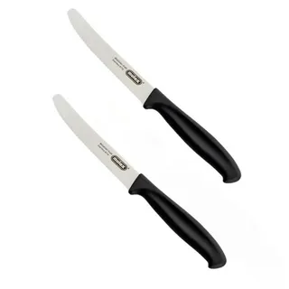 Mulex Messer-Set (2-tlg), extra scharferWellenschliff und ergonomischer Griff schwarz