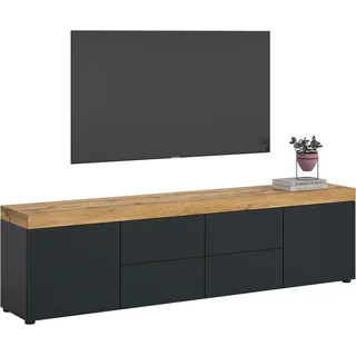 OTTO home Mambo Lowboard 200 x 54 cm Schwarz Melamin/Holzwerkstoff