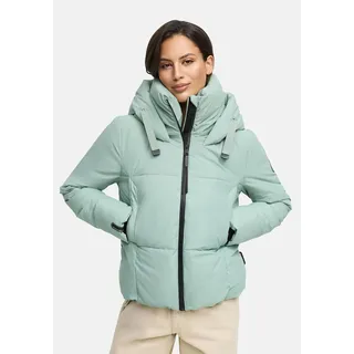 Marikoo Winterjacke "Ninikaa", Damen, Gr. M, grün (smokey mint), Obermaterial: 100% Polyester. Futter: 100% Polyester. Wattierung: 100% Polyester. Ärmelfutter: 100% Polyester, Jacken Winterjacke, kurze Winterjacke mit extra hohem Windschutzkragen