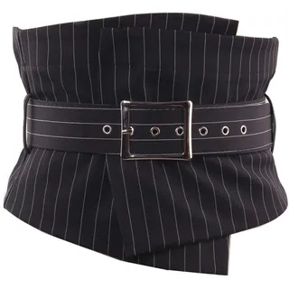 Cheerlife Damen Hemd Kleid Gürtel bauchweg breiter Wickelgürtel Waist Belt Bindegürtel (Schwarz Streifen) - Einheitsgröße
