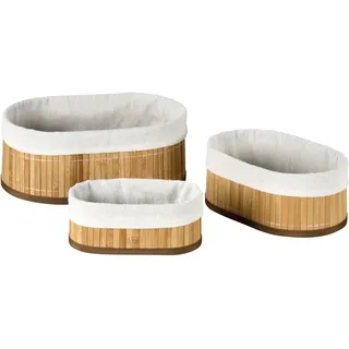 KESPER Bambus Körbchen 3er Set Abmessungen 12 x 20 x 30 cm braun