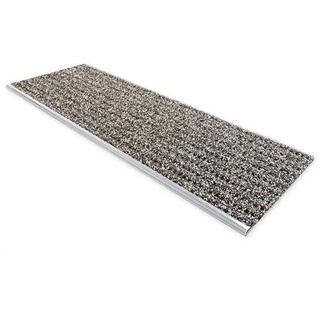 Karat Sicherheits-Stufenmatte für außen | Mit Alu-Schiene | 24 x 80 cm | Braun