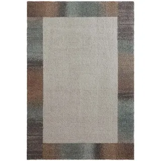 TaraCarpet Teppich Tara Carpet Berber Bordüre, quadratisch, Höhe: 27 mm, Moderner weicher Teppich Bordüre in braun und grün extra weich 120x170 braun quadratisch | 120 cm x 170 cm x 27 mm