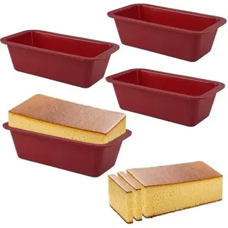4 Stück Silikon Brotbackform Kastenform, Backform Rechteckig Silikon | 15.5x8.5x4.5cm Antihaftbeschichtete Silikon Backform Kasten, BPA-Frei Silikon Kastenform für Brot, Toast, Kuchen, Dimsum, etc