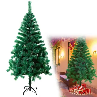 YRHome 210cm Künstlicher Weihnachtsbaum Tannenbaum Grün PVC mit 750 Spitzen Christbaum mit ständer, Schnellaufbau Klappsystem, schwer entflammbar Weihnachtsdeko für Büro, Zuhause und Geschäfte