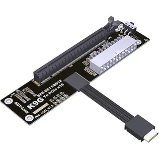 JMT ADT-K993G PCIE 5.0 X4 auf OCuLink SFF-8611 Externer Dock-Adapter, kompatibel mit NUC STX ITX Motherboard Mini PC (K993G-30cm)