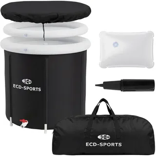 ECD Germany Eistonne Ø80 cm 350 l schwarz/weiß inkl. Ablassventil