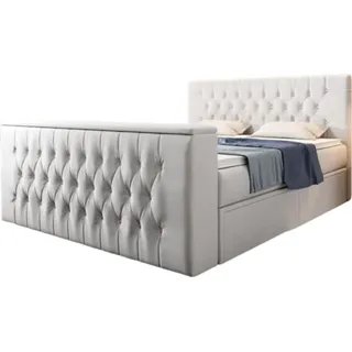 luxusbetten24 Boxspringbett Vulnero mit TV Lift und Stauraum (2 Schubladen) H3 (70-100kg)
