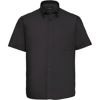Russell Collection Klassisches Twill Hemd - Kurzarm, black, S