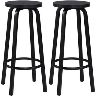 Woltu Barhocker 72 cm rund Schwarz