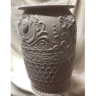 Casa Padrino Luxus Barock Vase Grau - Handgefertigte Barockstil Keramik Blumenvase - Barock Deko Accessoires - Luxus Qualität - Made in Italy