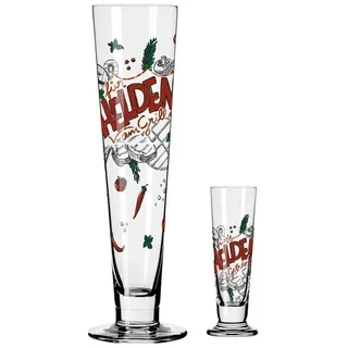 Ritzenhoff Bierglas Dekomiro Ritzenhoff Heldenfest Set Bier+Schnaps, Kristallglas