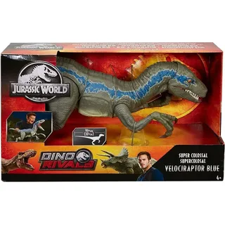 Mattel Jurassic World Riesendino Velociraptor blue
