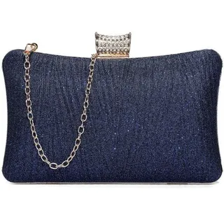 Glitzernde Abendtasche für Frauen, glänzende blaue Clutch, kleine Brauttasche, Vintage-Handtasche, Schultertasche für Feier, Hochzeit, Kettenhan...