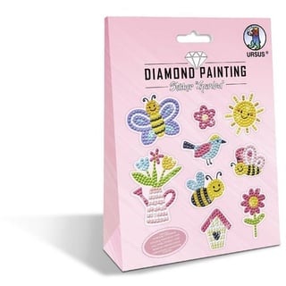 URSUS Kinder-Bastelsets Diamond Painting Sticker Garden, 2er Bogen