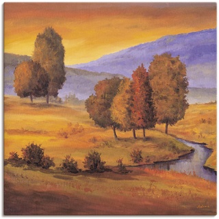 Wandbild ARTLAND "Landschaft" Bilder Gr. B/H: 50 cm x 50 cm, Leinwandbild Felder, 1 St., orange Kunstdrucke als Alubild, Leinwandbild, Wandaufkleber oder Poster in versch. Größen