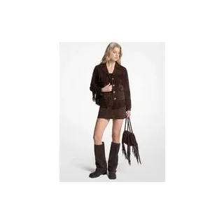 MK Wildlederjacke mit Fransen - Braun - Michael Kors - XS
