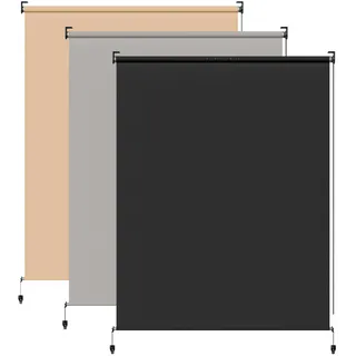 BelleMax Außenrollo Senkrechtmarkise Außen, Anthrazit, 160x240cm(BxH), aussenrollo Wetterfest Windschutz Sichtschutz, sonnenschutzrollo Outdoorrollo, Vertikalmarkise für Terrasse & Balkon