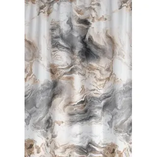 KS Handel 24 Textil Duschvorhang Marmor Braun Grau Weiss 200x200 cm, inkl. Duschvorhangringe inkl. Beschwerung