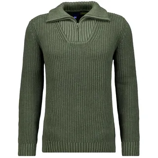 Rundhalspullover RAGMAN, Herren, Gr. 58, grün (khaki, 308), 100% Baumwolle, casual, ohne Ausschnitt, Langarm, Pullover