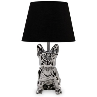 Konsimo Tischleuchte FODIO Tischlampe Tischleuchte, ohne Leuchtmittel, E14, silber/schwarz, Lampenfuß in Bulldog-Form schwarz|silberfarben