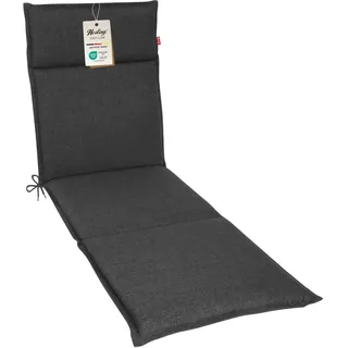 Herlag Liegenauflage Bea 190x60x4,5cm | Wasserabweisende Rollliegen-Auflage mit Fleckschutz | Bequemes Polster für Sonnenliegen | Pflegeleichte Easy-Line | Öko Tex 100 | Anthrazit