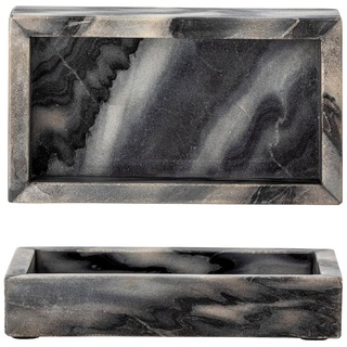 Bloomingville - Feliza Tablett, 17,5 x 10 cm, Marmor grau