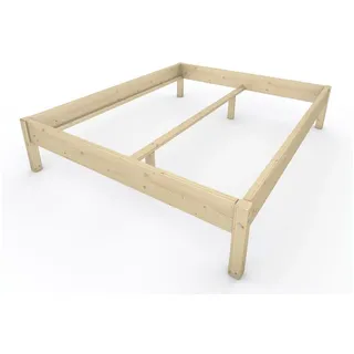 TUGA-Holztech Massivholzbett Holzbett Naturholzbett 180 x 220 cm 48 cm Bettgestell ohne Kopfteil, Br 70 80 90 100 120 140 160 180 200 Lg 200 220 H=38/48/58 cm 180 cm x 220 cm x 48 cm