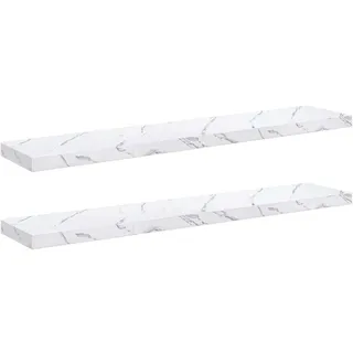 Maison Exclusive - Wandregal 2 Stk. Weiß Marmor 120 X 23,5 X 3,8