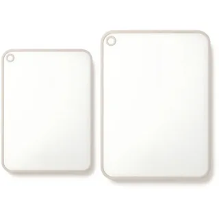 CLOVE Cremeweiß Schneidebrett Kunststoff Groß 40x30cm Klein 34x24 1cm Dicke | 2er-Set HDPP BPA-Frei Spülmaschinenfest, Solide Küche Fleisch Brett Saftrille Plastik PP Antibakterielle Beige Rutschfeste