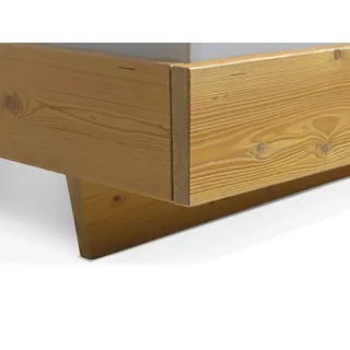 Moebel-Eins Wangenbett ohne Kopfteil, Material Massivholz, 120 x 200 cm - 2 Jahre Gewährleistung - mind. 14 Tage Rückgaberecht - Beige - 120x200