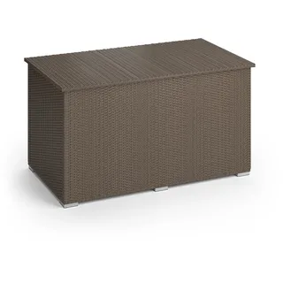Oskar XXL Polyrattan Kissenbox 950L Auflagenbox Braun Gartenbox Gartentruhe