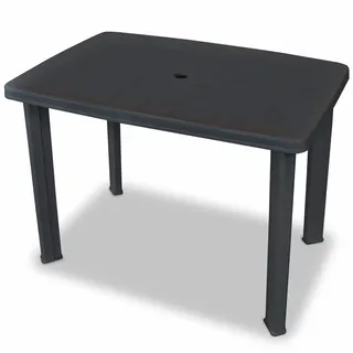 Susany Gartentisch Garten Esstisch Balkontisch 101 x 68 x 72 cm (L x B x H),Kunststofftisch Gartenmöbel Tisch Campingtisch Kunststoff Tischplatte mit 3,6 cm Schirmloch Größe
