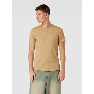 Slim Fit T-Shirt mit Rundhalsausschnitt, Sand, XL