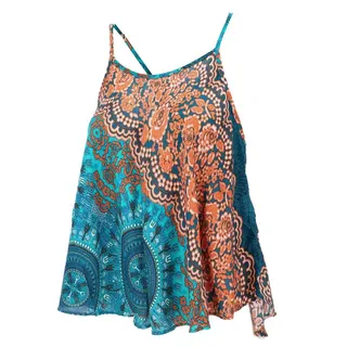 Guru-Shop T-Shirt Boho Trägertop, Sommertop, Damentop, Strandtop.. Hippie, Ethno Style, alternative Bekleidung, Festival orange