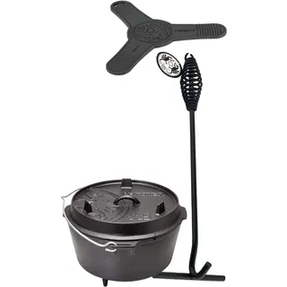 Petromax Feuertopf Set mit Silikon Untersetzer und dutch oven Deckelheber