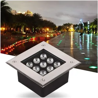 WZYJLyds LED Aussen Bodenleuchten Quadrat Bodeneinbaustrahler IP67 Wasserdicht 12V Niederspannung Gartenstrahler für Gärten, Terrassen, Poolwege, Architekturbeleuchtung(Warmweiß,3W)