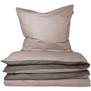 SCHIESSER Doubleface Renforcé taupe-dunkelgrau 135 x 200 cm + 80 x 80 cm 
