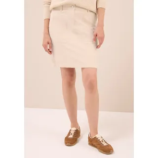 Minirock CECIL, Damen, Gr. 30, beige (oat milk beige), Web, 98% Baumwolle, 2% Elasthan, unifarben, normal knieumspielend, Röcke Minirock, aus Baumwolle mit Stretchanteil