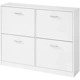 VASAGLE Schuhschrank 24 x 105,5 x 82,7 cm höhenverstellbar / weiß