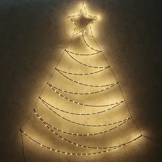 LED Tannenbaum Metallbaum beleuchtet Wanddeko Weihnachtsdeko 1,5m für Außen