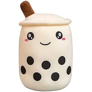Bprtcra Erdbeer-Boba-Tee Plüschkissen, Niedliches Sofakissen in Bubble-Tea-Form, Weiches Dekokissen für Sofa, Bett, Wohnzimmer, Verschiedene Größen verfügbar (35CM Type B)